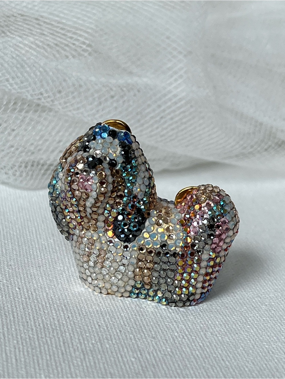 Judith Leiber SHIH TZU “Ginger” dog miniature pill trinket box, EUC - Picture 2 of 9
